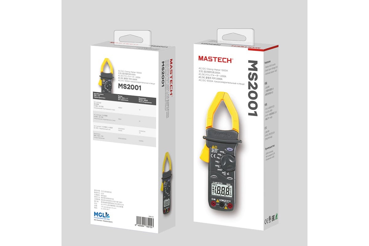 Клещи токоизмерительные AC/DC MASTECH MS 2001