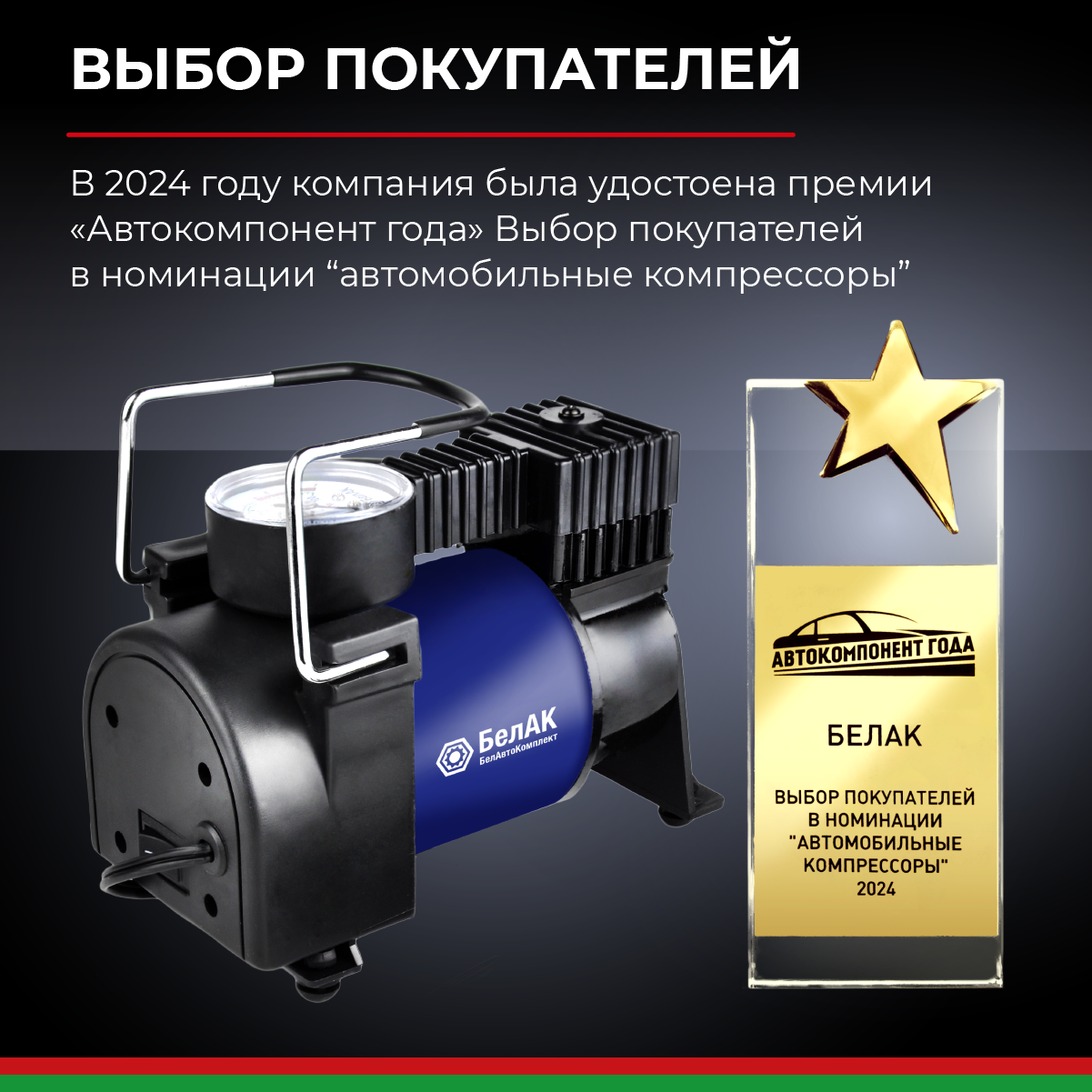 Компрессор автомобильный, портативный "ПРОФИ-30" БелАК БАК.99175