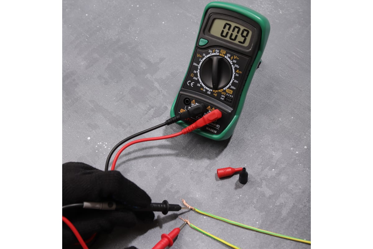 Мультиметр цифровой, обрезиненный корпус MASTECH MAS830