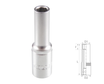 Головка торцевая глубокая шестигранная 1/2", 10 мм TOLSEN TT16560