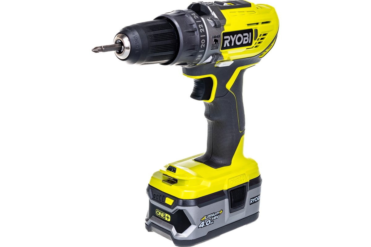 Аккумуляторная дрель-шуруповерт, ударная, ONE+,18В RYOBI R18PD3-242S