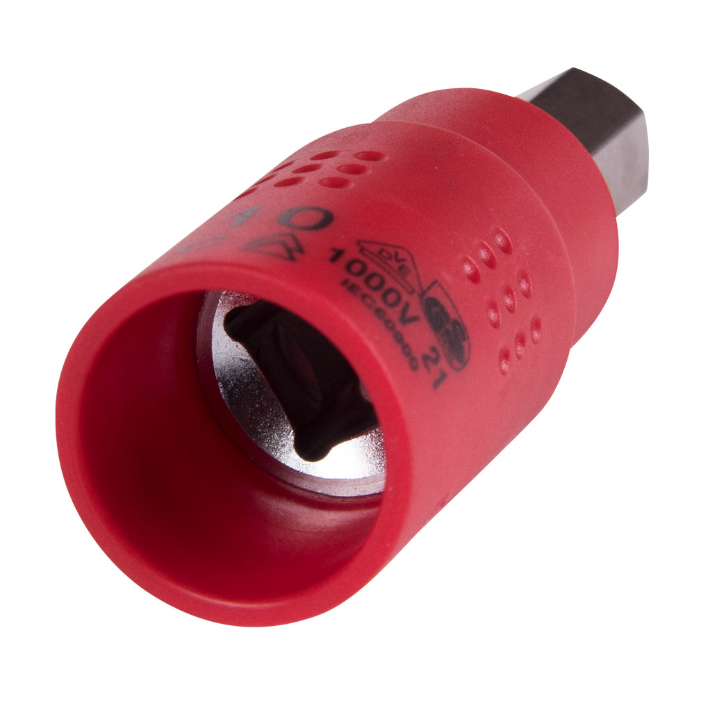 Насадка (бита) торцевая диэлектрическая 3/8", HEX, 10 мм, L = 65 мм KING TONY 3025VE10