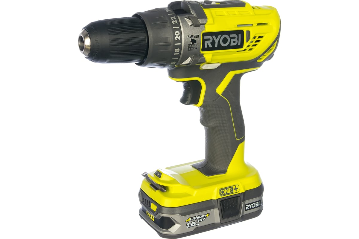 Аккумуляторная дрель-шуруповерт, ударная, ONE+,18В RYOBI R18PD3-215S