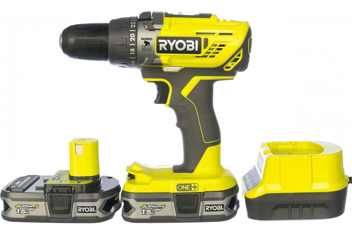 Аккумуляторная дрель-шуруповерт, ударная, ONE+,18В RYOBI R18PD3-215S
