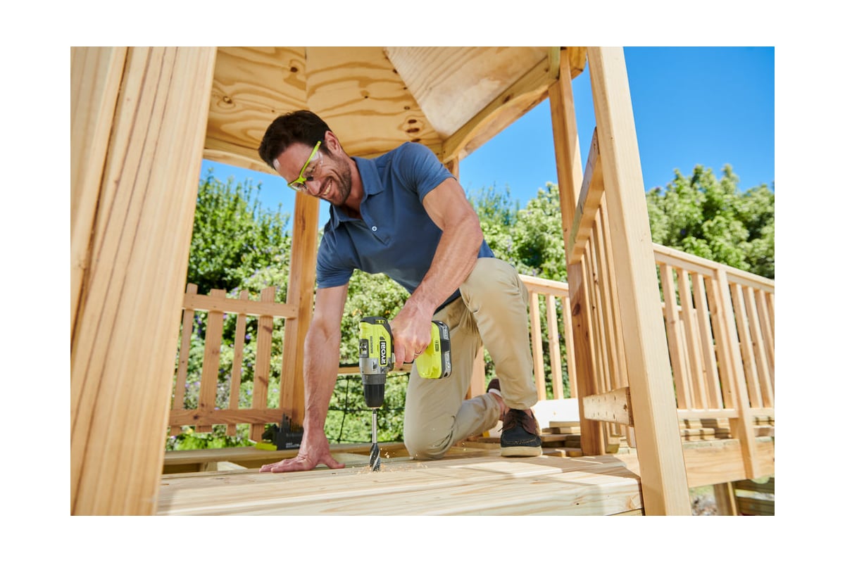 Аккумуляторная дрель-шуруповерт, ударная, ONE+,18В RYOBI R18PDBL-220S