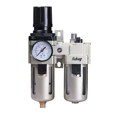 Фильтр влагоотделитель с редуктором и лубрикатор 1/2", с манометром FRL 3000 FUBAG 190150
