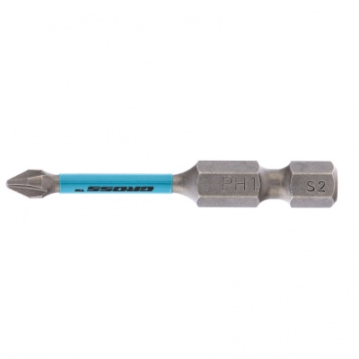 Набор вставок (бит) ударных 1/4", Phillips, PH1, L = 50 мм, для шуруповерта, 2 предмета GROSS 11485