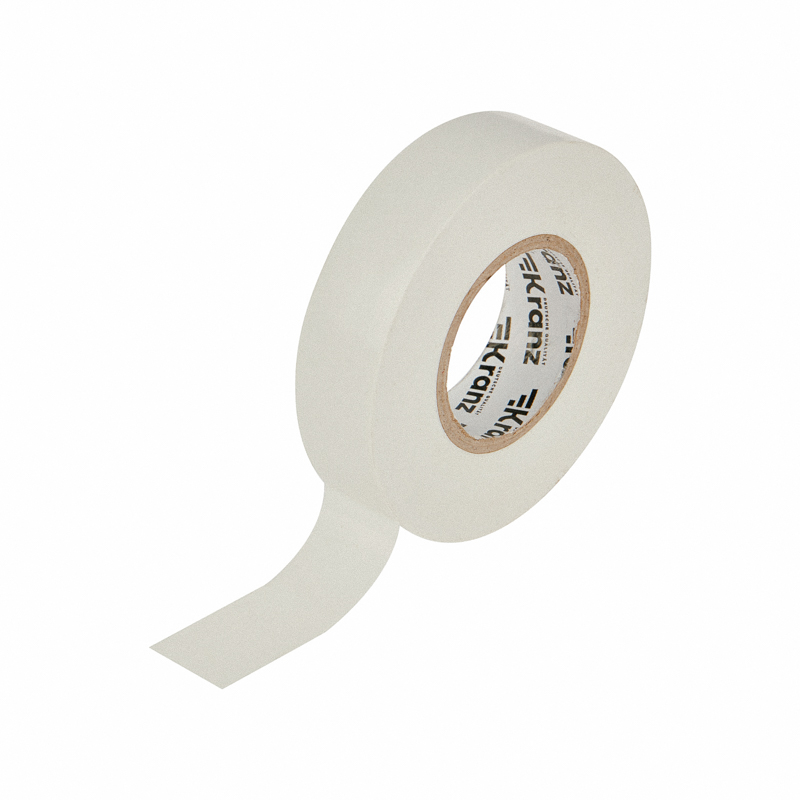 Изолента белая ПВХ, 19 мм х 20 м, профессиональная KRANZ KR-09-2801