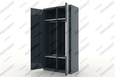 Шкаф металлический для одежды двухсекционный, "Premium", тёмно-серый FERRUM 13.2041-7016/7016