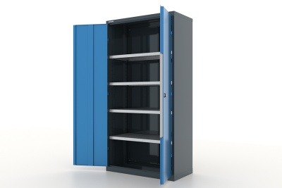 Шкаф металлический для инструмента двухсекционный, "Premium", темно-серый - синий FERRUM 13.1041-7016/5015