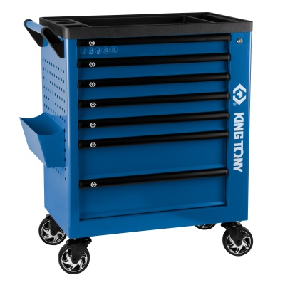 Тележка инструментальная, 7 выдвижных ящиков, "PROFESSIONAL", синяя KING TONY 87G38-7B-B