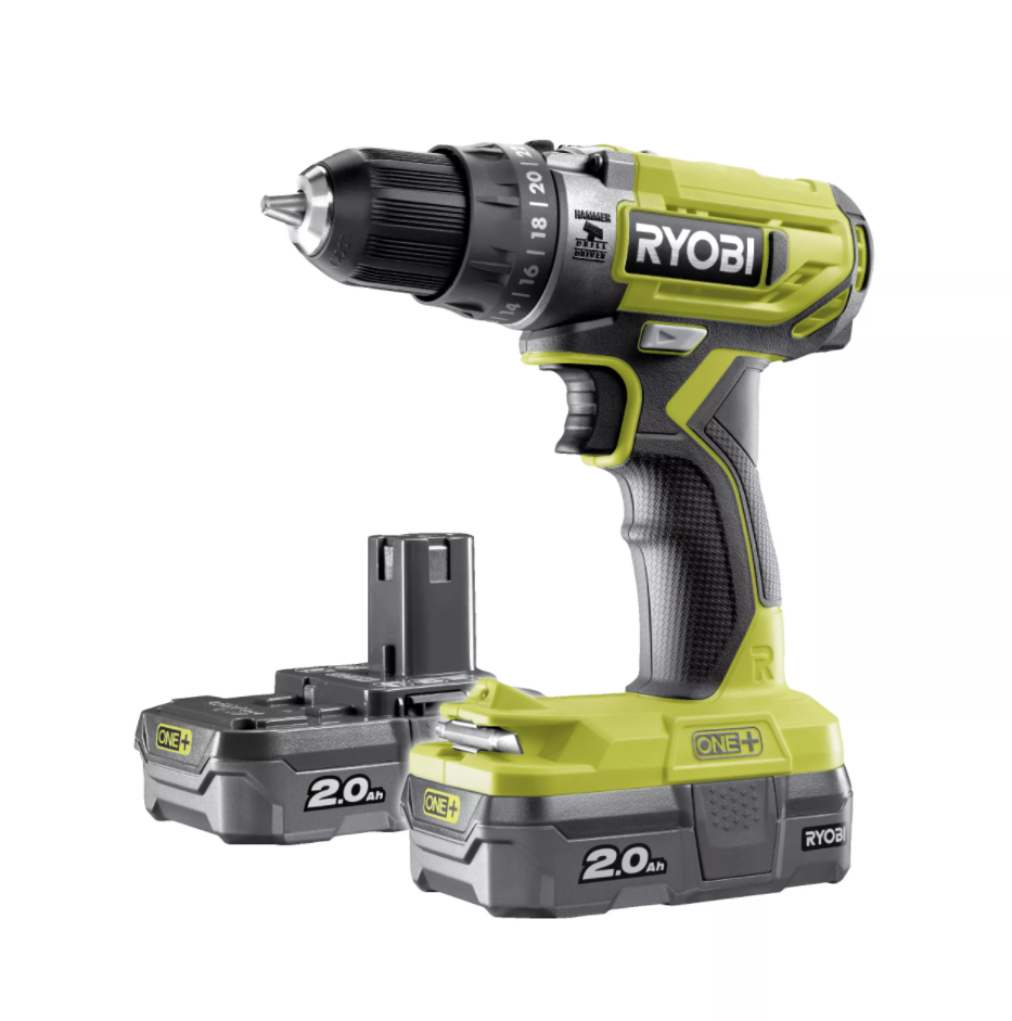 Аккумуляторная дрель-шуруповерт, ударная, ONE+,18В RYOBI R18PD2-220S