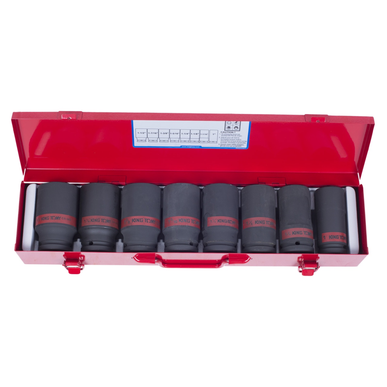 Набор ударных глубоких торцевых головок 3/4", шестигранные, 1"-1&1/2", 8 предметов KING TONY 6410SP