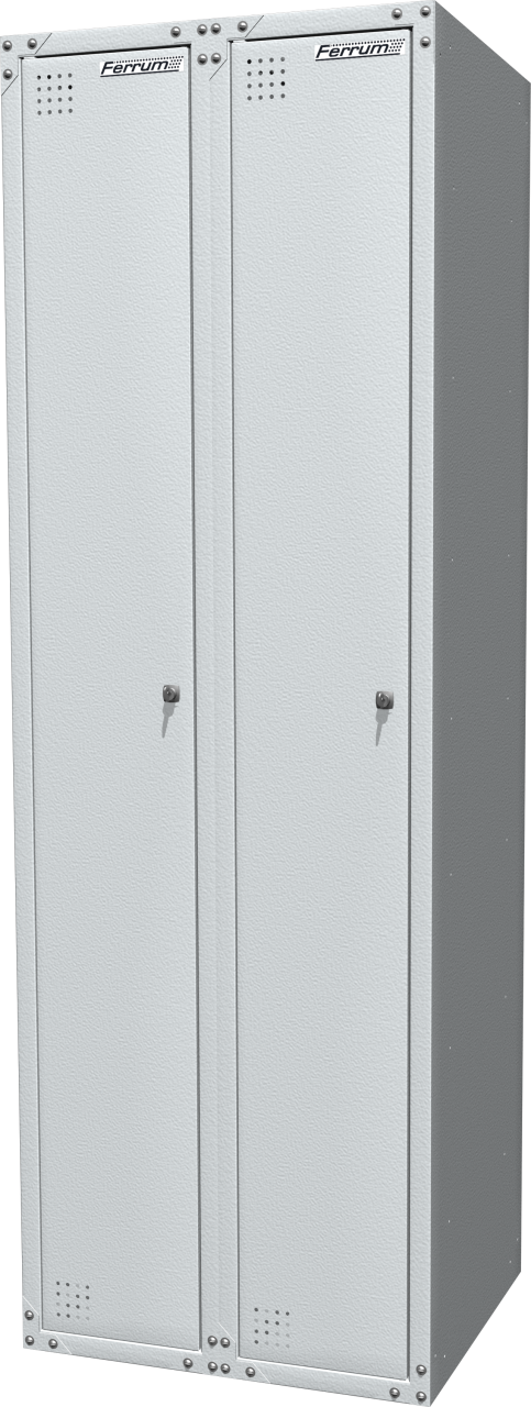 Шкаф металлический для одежды двухсекционный, серый FERRUM 03.322-7035