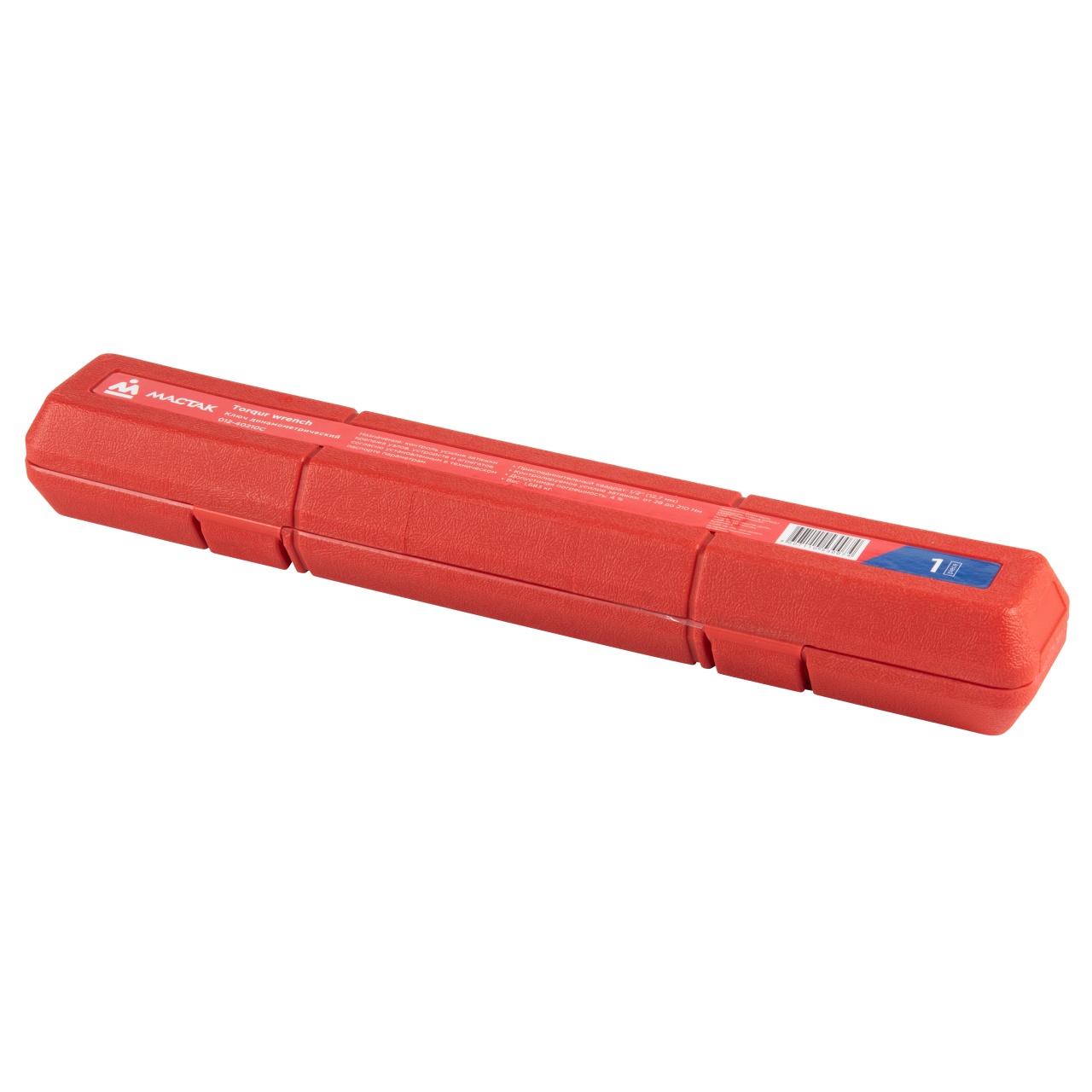 Ключ динамометрический 1/2", 28-210 Нм, в пластиковом кейсе МАСТАК 012-40210C