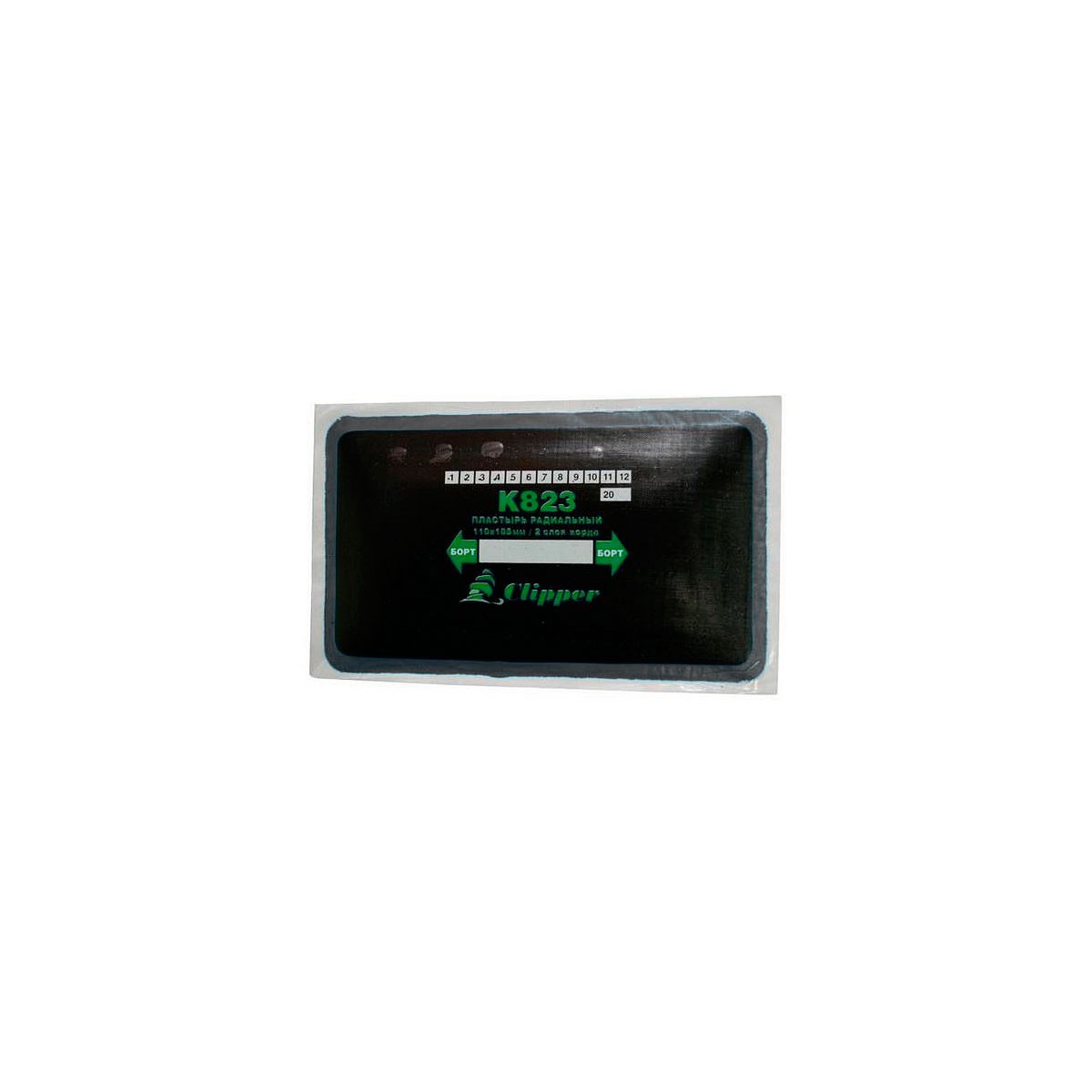 Заплата радиальная 110х185 мм, кордовая CLIPPER K823