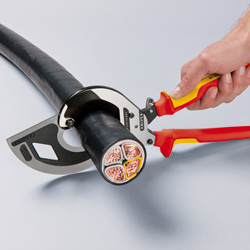 Кабелерез усиленный, с трещоткой 320 мм KNIPEX KN-9536320