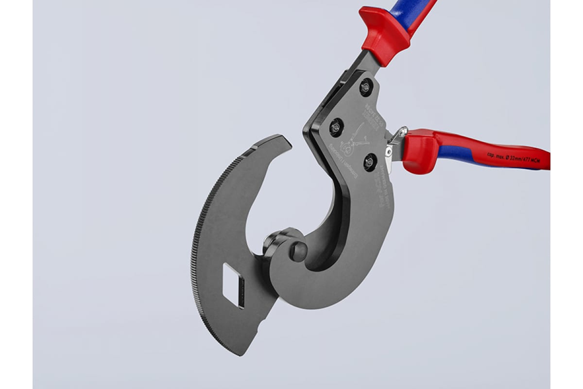 Кабелерез усиленный, с трещоткой 320 мм KNIPEX KN-9532320