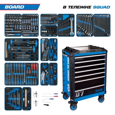 Набор инструментов "BOARD" в синей тележке, 325 предметов KING TONY 9SQ31-325MRV